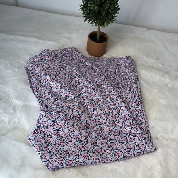 Talbots Chino Pants Womens  10 Navy Pink  Cotton Spandex Cropped - Picture 10 of 12